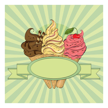 Ice Cream vintage card dessing