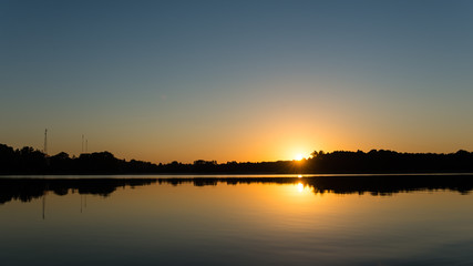 symmetric reflections on calm lake