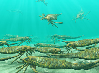 Eurypterids Gathering To Spawn