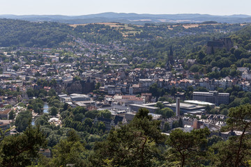 marburg city germany from above in the summer