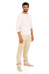young indian man on white background