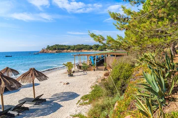 Photo sur Plexiglas Plage de Palombaggia, Corse View of beautiful Palombaggia beach on southern coast of Corsica island, France