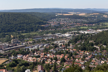 marburg city germany from above in the summer