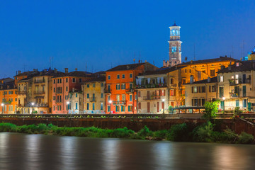 Adige River Embankment in Verona, Italy