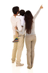 rear view of indian family pointing - 87477105