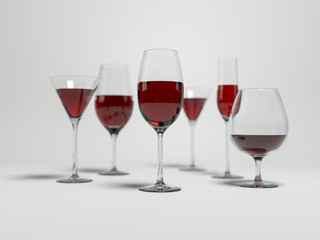 red wine in glasses