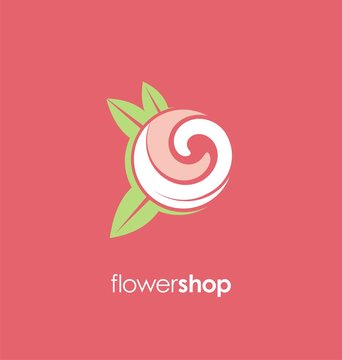 Flower symbol concept with unique swirl shape