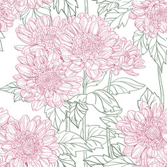 Seamless pattern chrysanthemum