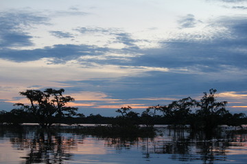 Fototapeta na wymiar Amazon River Reflections at Sunset