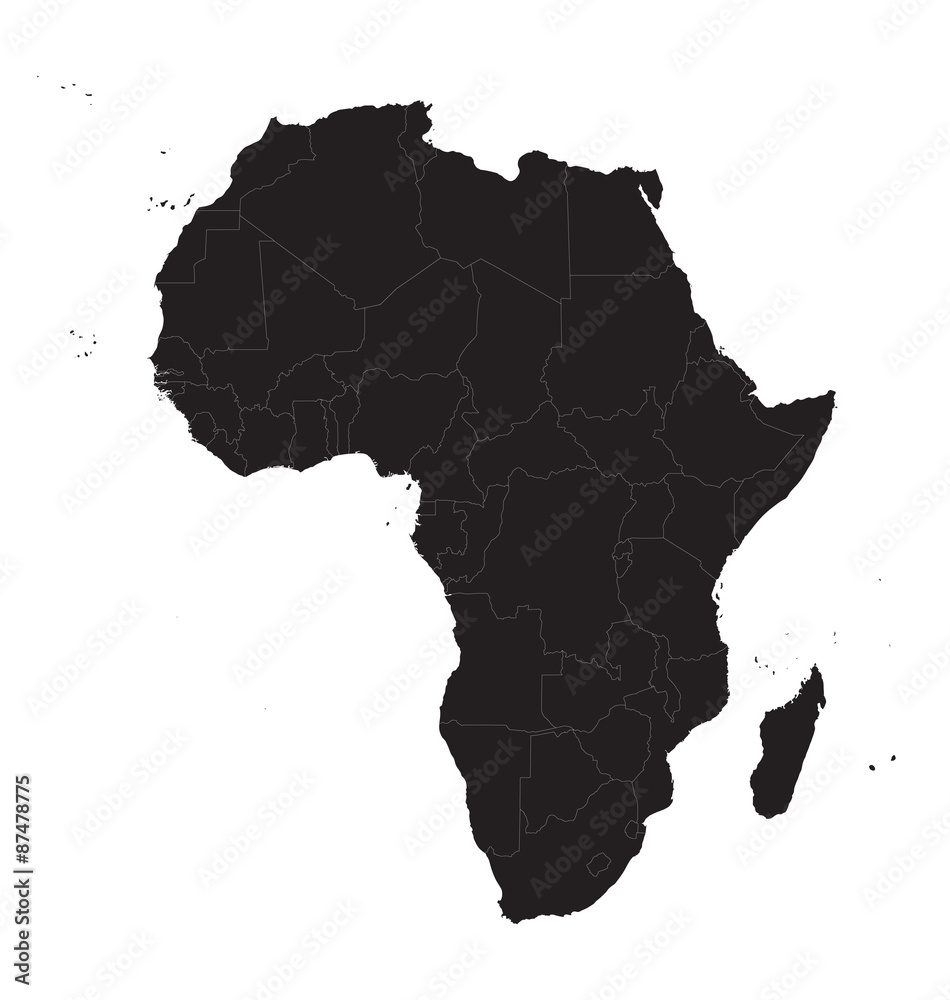 Canvas Prints black map of africa