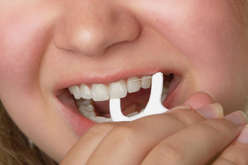 Flossette mit Zahnseide