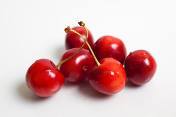 cherries on white background