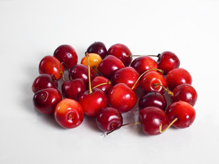 cherries on white background