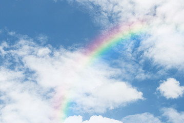 white fluffy clouds in the blue sky, for background