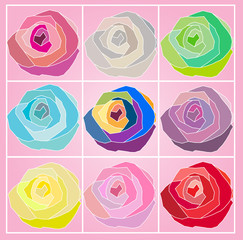 Print colorful flower pattern texture background