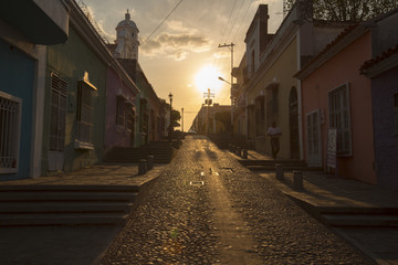 Sunset in old colonial city of Ciudad Bolivar, Venezuela