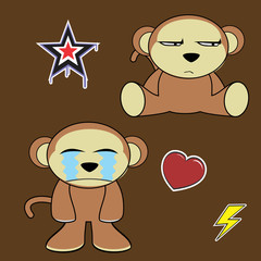 Ape cartoon expressions pack collection in vector format