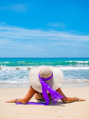 Beautiful woman on the beach.