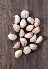 Garlic on wooden background