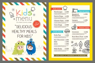 Fotobehang kids menu vector template © kraphix