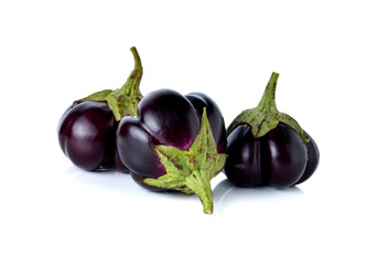 eggplant with stem on white background