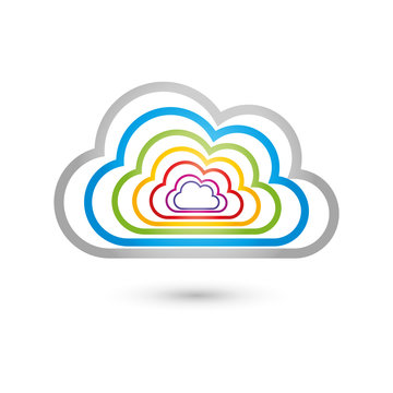 Wolke, farbig, Logo, Cloud Computing