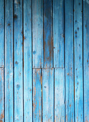 Blue painted planks, rustic background