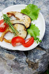 Grilled steaks grass carp