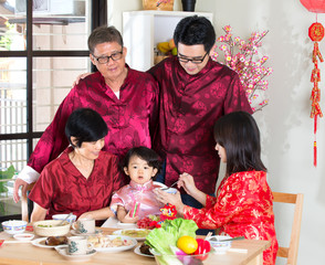 Chinese new year reunion dinner, part of Chinese culture to gath