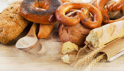 Fresh bread and flour