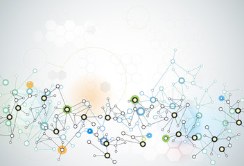 Abstract futuristic - Molecules technology background. Illustration Vector design, digital technology connection concept. Blank space for your design