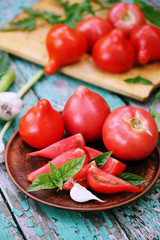 tomato, garlic and basil