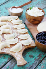 dumplings with blueberries