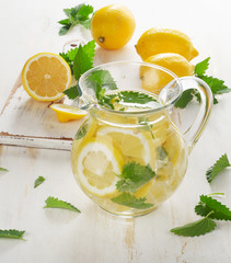 Cold Water with fresh lemon and mint