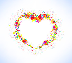 Abstract vector colorful heart shape background
