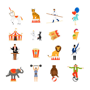 Circus flat icons