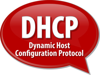 DHCP acronym definition speech bubble illustration