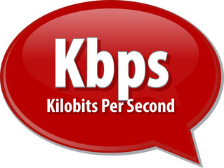 Kbps acronym definition speech bubble illustration
