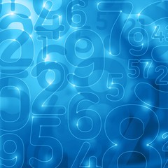 blue glowing numbers abstract encryption background