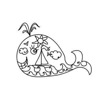 Whale children coloring page