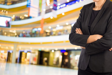 Businesswoman in the shopping mall.