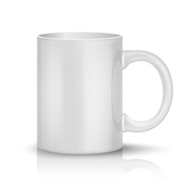 Realistic classic white cup 