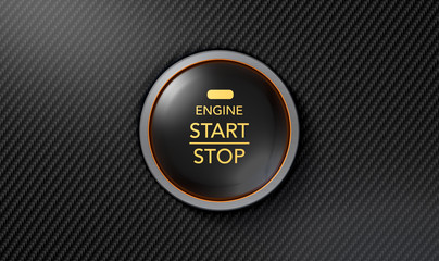 Push To Start Carbon Fibre Button