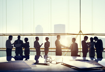 Business People Connection Interaction Handshake Agreement Greet