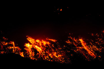 Detail Lava flow. Etna eruption in May 2015