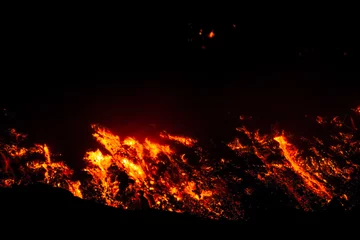 Papier Peint photo Volcan Detail Lava flow. Etna eruption in May 2015