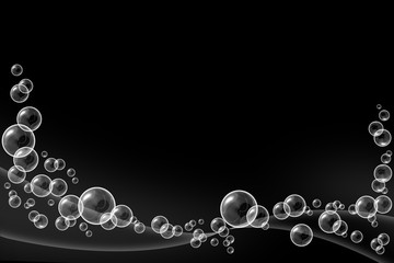 Bubbles on a Black Background