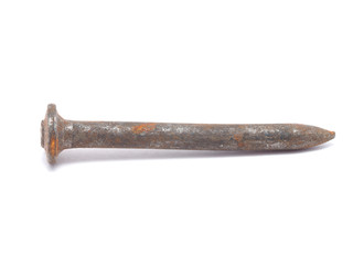 metallic nail on white background