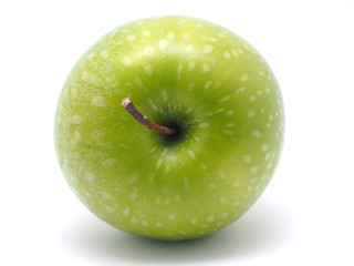 green apple on a white background