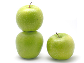 green apple on a white background